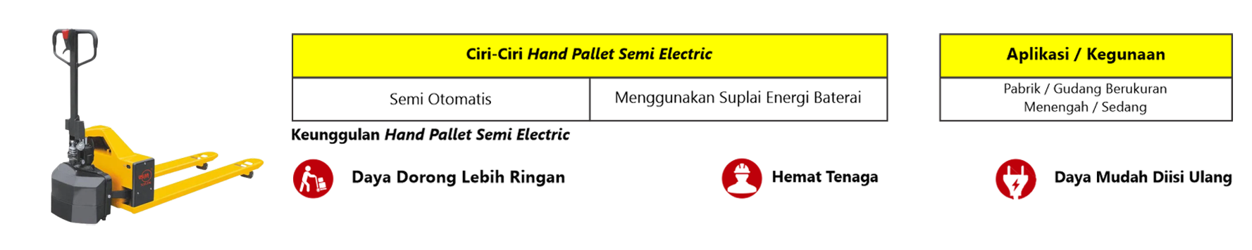 Hand pallet semi electric